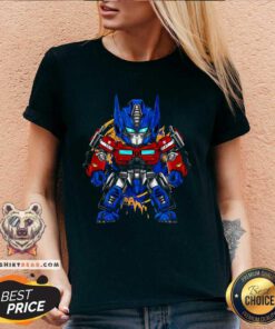 Nice Cute Chibi Optimus Prime V-neck