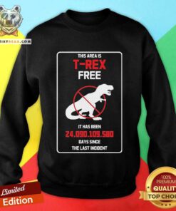 Nice Funny This Area Is T-Rex Free Sweatshirt
