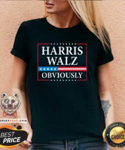 Nice Harris Waltz 2024 Obviously Kamala Harris Tim Walz 2024 V-neck