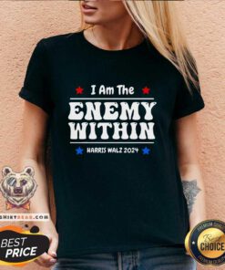 Nice I Am The Enemy Withinharris Walz 2024 Groovy V-neck