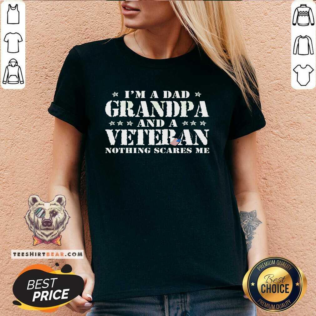 Nice I'm A Dad Grandpa Veteran Father's Day V-neck