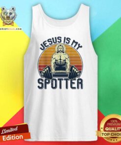 Nice Jesus Is My Spotter Christian Weightlifting Gym Gymmer Sunset Tank-top