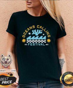 Nice Oceans Calling Festival Checkered V-neck