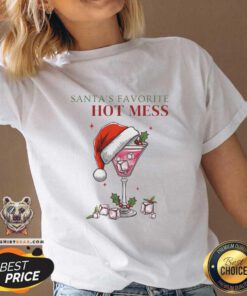 Nice Santa's Favorite Hot Mess Christmas Cocktail Drink V-neck
