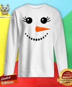 Nice Snowman Girl Face Christmas Winter Sweatshirt