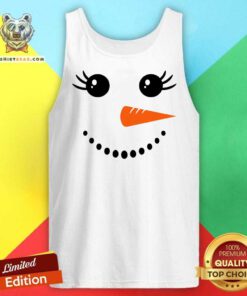 Nice Snowman Girl Face Christmas Winter Tank-top