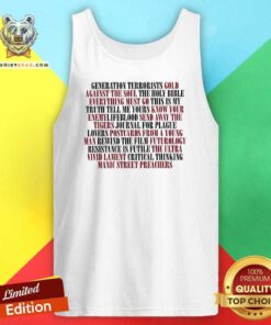 Official Albums Generation Terrorists Gold Against The Soul Tank-top