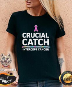 Official Awareness Crucial Catch Intercept Cancer V-neck