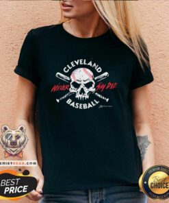 Official Cleveland Baseball Never Say Die V-neck