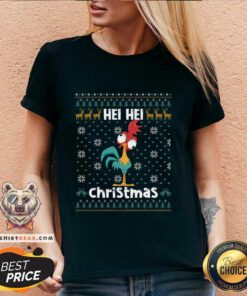 Official Disney Chicken Hei Hei Star Wars Ugly Christmas V-neck
