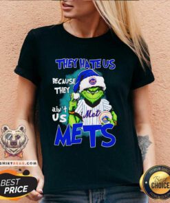 Official Grinch They Hate Us Because They Ain't Us Mets Christmas V-neck