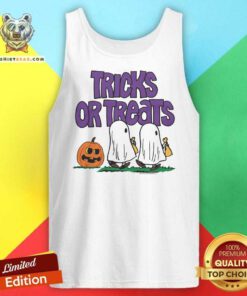 Original Peanuts Tricks Or Treats Halloween Ghost Tank-top