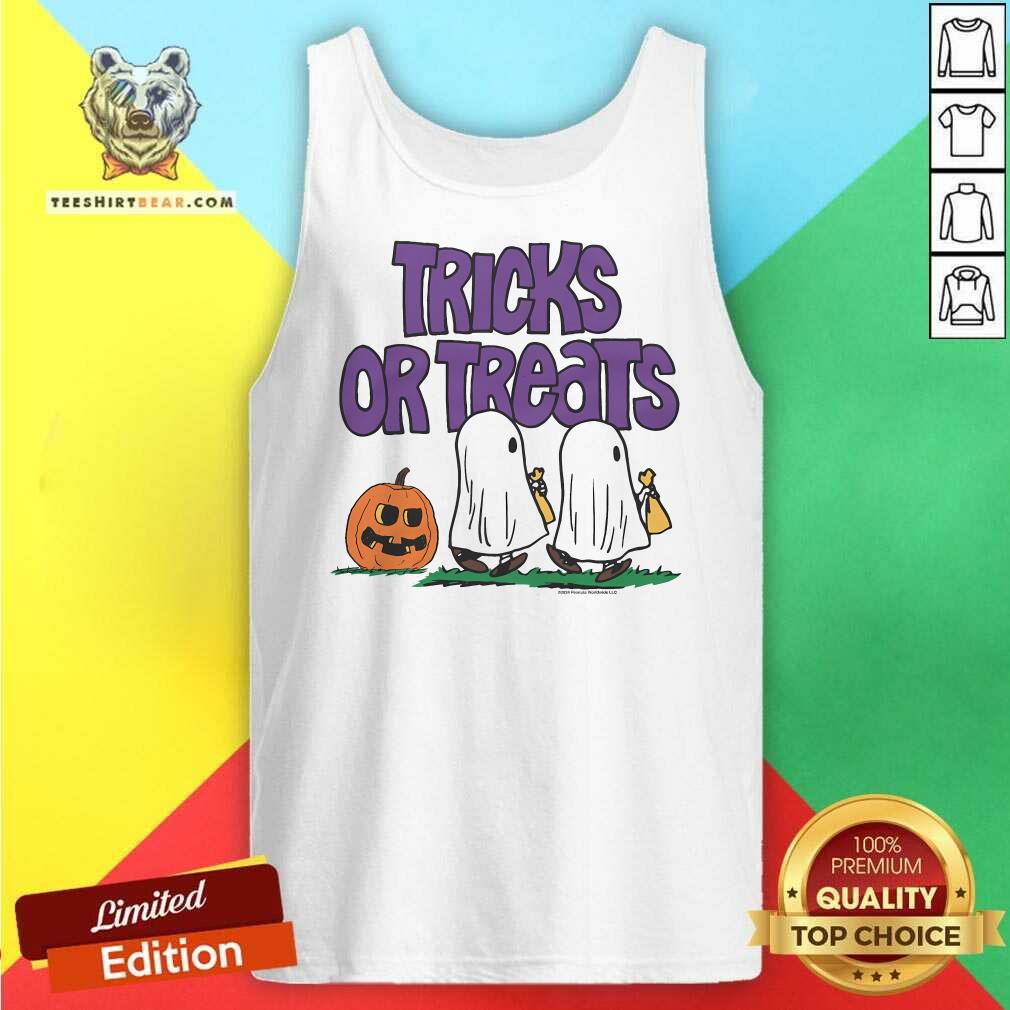 Original Peanuts Tricks Or Treats Halloween Ghost Tank-top