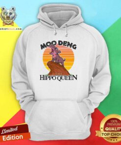 Premium Moo Deng The Hippo Queen Sunset Hoodie