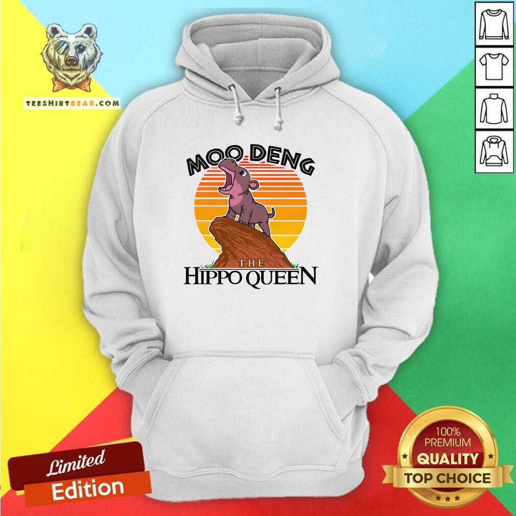 Premium Moo Deng The Hippo Queen Sunset Hoodie