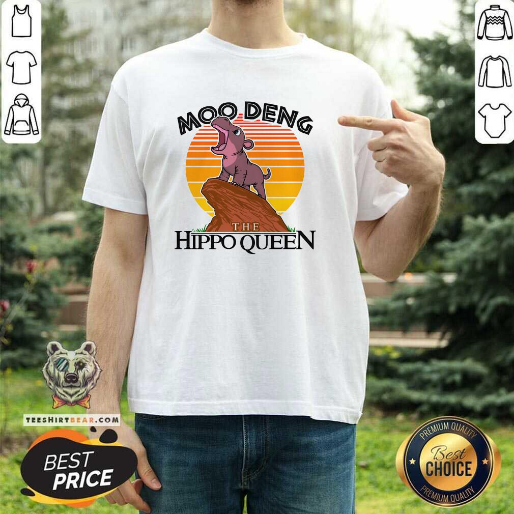 Premium Moo Deng The Hippo Queen Sunset T-Shirt