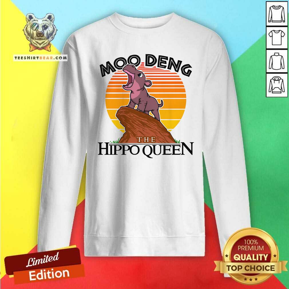Premium Moo Deng The Hippo Queen Sunset Sweatshirt