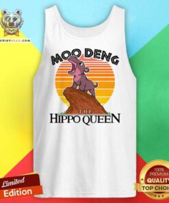 Premium Moo Deng The Hippo Queen Sunset Tank-top