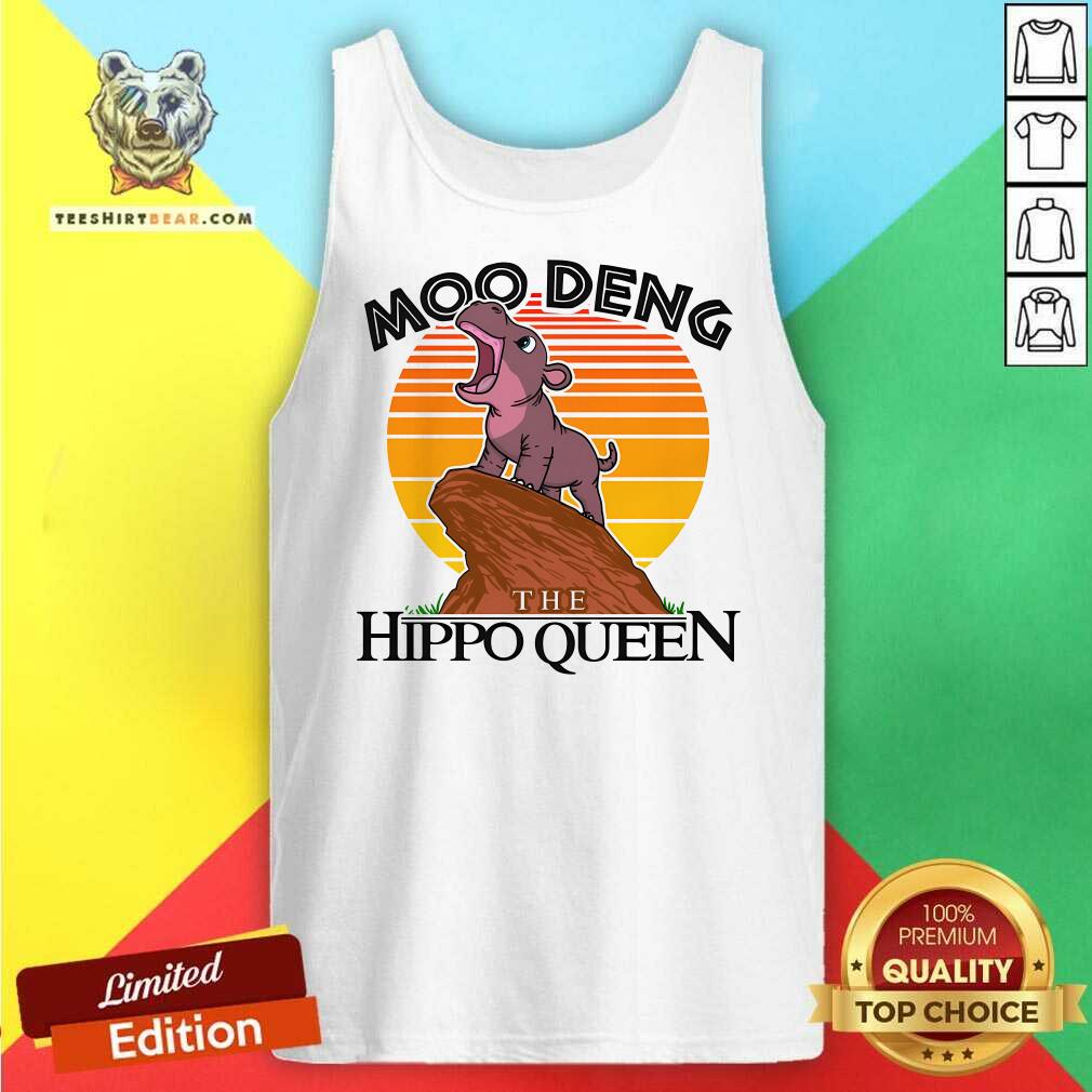 Premium Moo Deng The Hippo Queen Sunset Tank-top