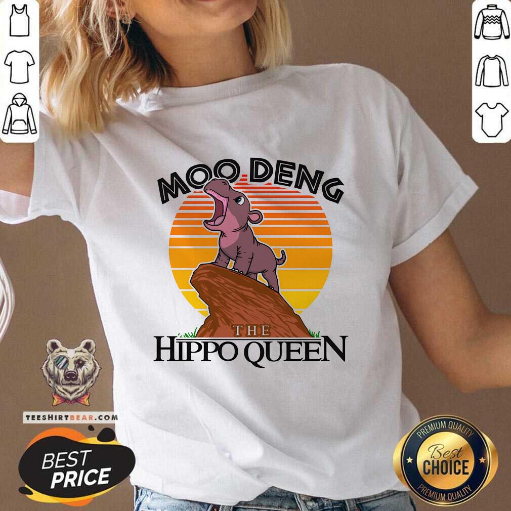 Premium Moo Deng The Hippo Queen Sunset V-neck