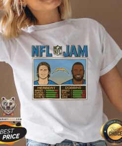 Premium NFL Jam Chargers Herbert And Dobbins V-neck