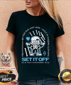 Premium Set It Off Duality 10 Year Anniversary Undertale Sans Skeleton V-neck
