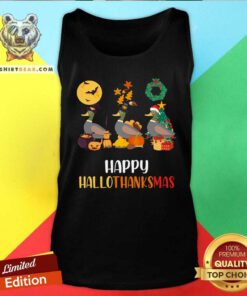 Pretty Duck Halloween And Merry Christmas Happy Hallothanksmas Tank-top
