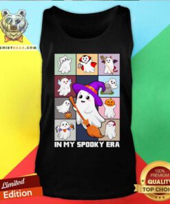 Pretty In My Spooky Era Groovy Hippie Halloween Ghost Tank-top