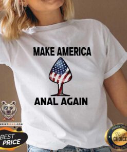 Pretty Make America Anal Again USA Flag V-neck
