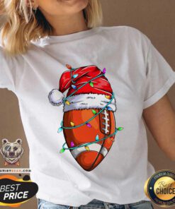 Pretty Santa Sports Design For Christmas Football Player V-neck