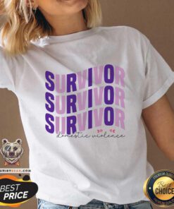 Pretty Survivor Domestic Violence Awareness Month V-neck