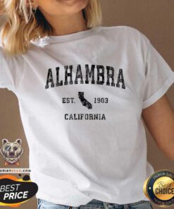 Top Alhambra California Ca Vintage Athletic Sports V-neck