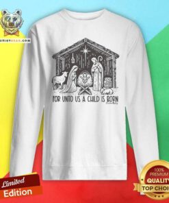 Top For Unto Us A Child Is Born Sketch Front Cardin McCoy Sweatshirt
