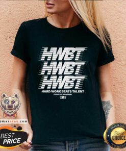 Top Hard Work Beats Talent From The Driveway HWBT Multi Logo V-neck