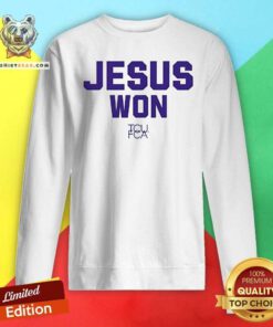 Top Josh Hoover Wearing Jesus Won TCU FCA Sweatshirt