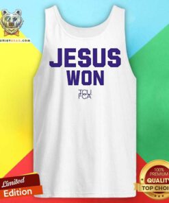 Top Josh Hoover Wearing Jesus Won TCU FCA Tank-top