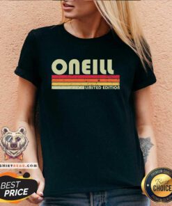 Top Oneill Surname Retro Vintage 80s 90s Birthday Reunion V-neck