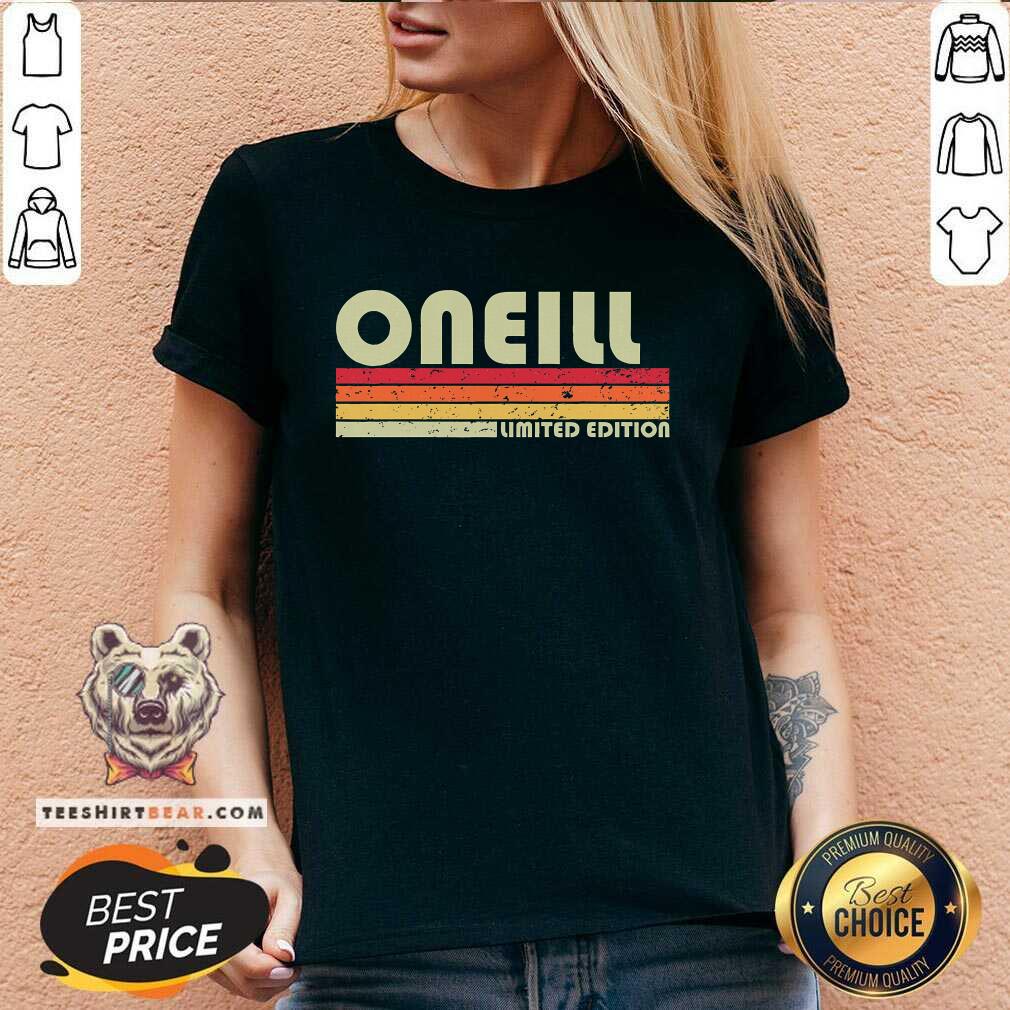 Top Oneill Surname Retro Vintage 80s 90s Birthday Reunion V-neck