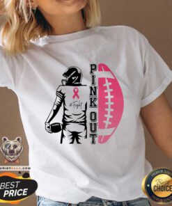 Top Pink Out Football Team Fight Breast Cancer Awareness V-neck
