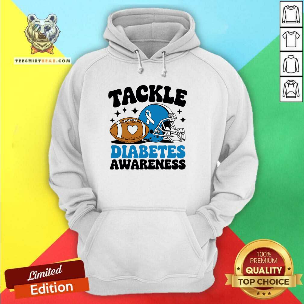 Top Tackle Diabetic Type 1 Blue Football Diabetes Awareness Hoodie