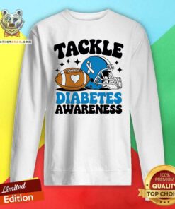 Top Tackle Diabetic Type 1 Blue Football Diabetes Awareness Sweatshirt