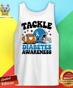 Top Tackle Diabetic Type 1 Blue Football Diabetes Awareness Tank-top