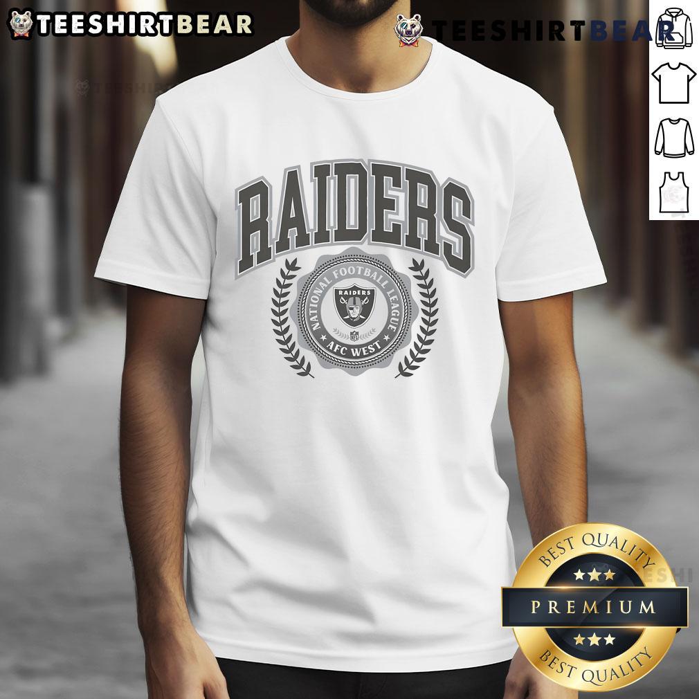 Alt Text: Awesome Las Vegas Raiders Team Crest T-Shirt featuring the iconic team logo on a stylish black background.