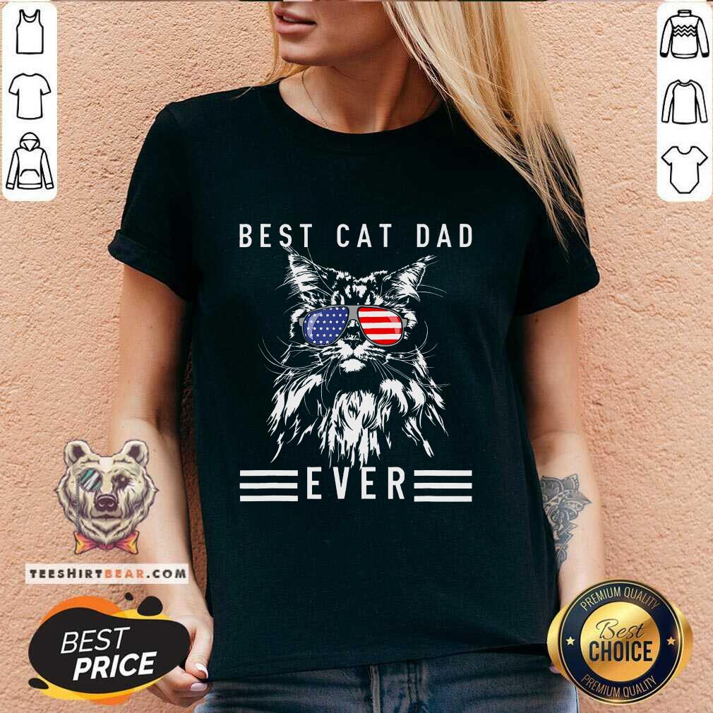 Awesome Maine Coon Cat Best Cat Dad Ever Funny Cat Maine Coon V-neck