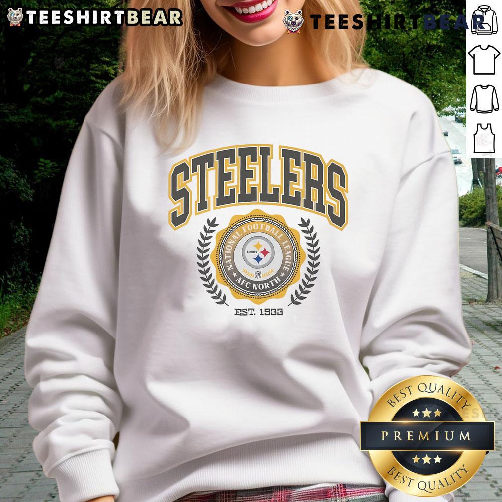 Awesome Pittsburgh Steelers Team Crest Est. 1933 Sweatshirt featuring iconic logo and bold team colors.