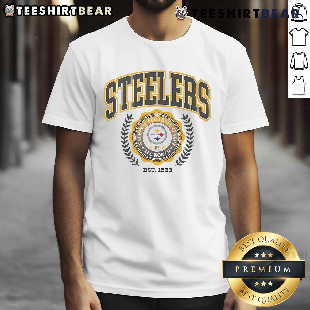 Awesome Pittsburgh Steelers Team Crest Est 1933 T-Shirt featuring the iconic team logo and vintage design.