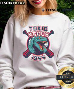 Awesome Retro 1954 Baseball Japanese Team Kaijus Fan Sweatshirt featuring vintage graphics and vibrant team colors.