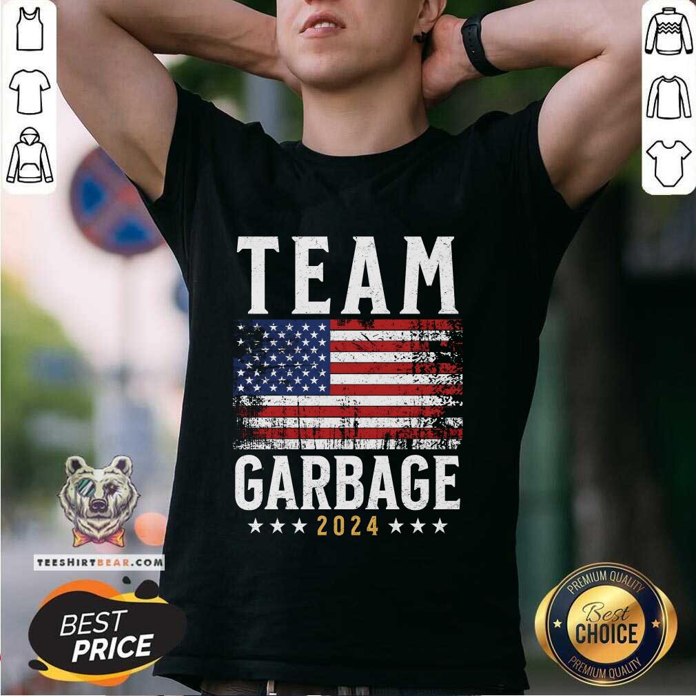 Awesome Team Garbage For Trump Funny Election Us Flag Trump 2024 T-Shirt