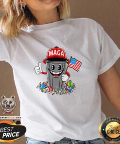 Awesome Trump Maga Garbage Cartoon Character America V-neck