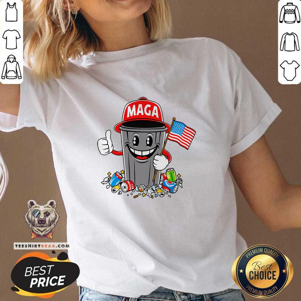 Awesome Trump Maga Garbage Cartoon Character America V-neck